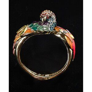 Betsey Johnson Multicolored Lost Paradise Parrot Enamel & Crystal Bracelet